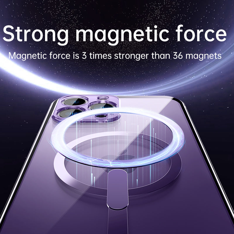 Wholesale luxury high transparent Magnetic mobile protect cover metal cell phone case for iPhone 12 13 14 pro max