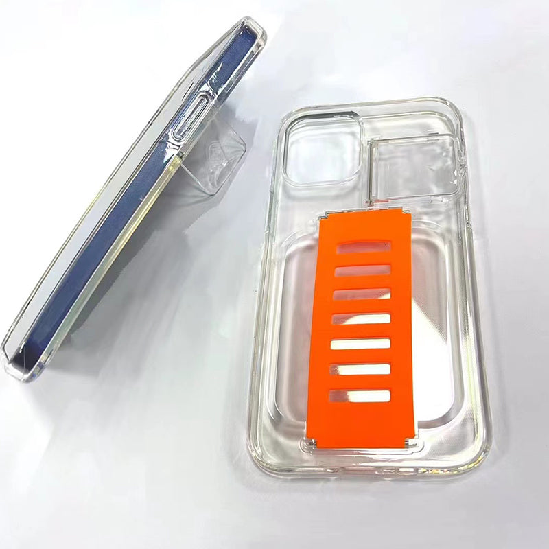 guard series anti-slip rugged case silicone strap stand 2-in-1 transparent phone case for iphone 11 pro