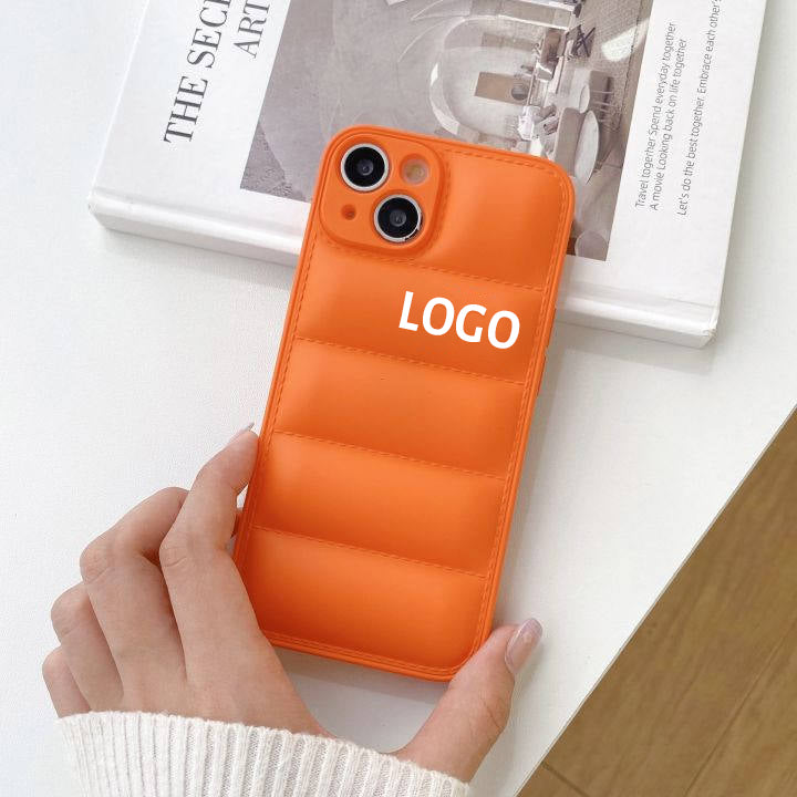 3D Cotton TPU Down Jacket North Face Puffer Phone Case For iPhone 14 13 12 Pro 11 Promax XS ShockProof Protect Phone Cases