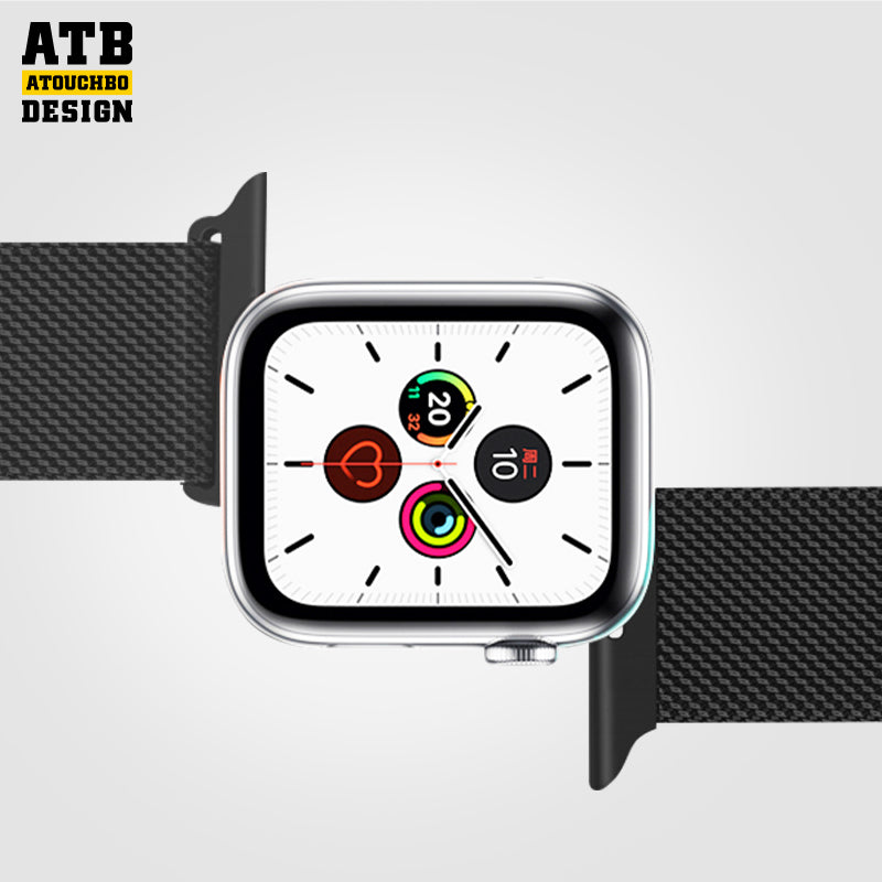 ATB design stainless steel metal milanese luxury 2 in 1 apple strap apple watch band for iwatch series