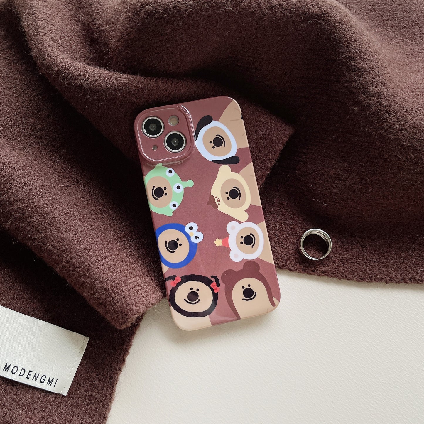 Popular Cute 3D Cartoon Pattern Bell Pepper Bear Film IMD Mobile Cover Case For Iphone 14 13 12 11Case