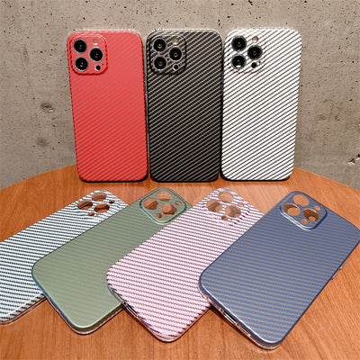 Luxury Carbon Fiber Pattern Phone Case For Iphone 14 13 12 11 Pro Max Ultra Slim Hard Pc Shockproof Back Cover