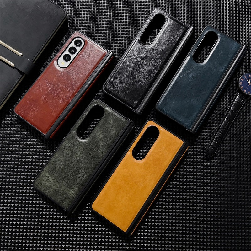 high quality colorful leather phone case for Samsung ZFOLD3 ZFOLD4 anti drop bumper phone cover