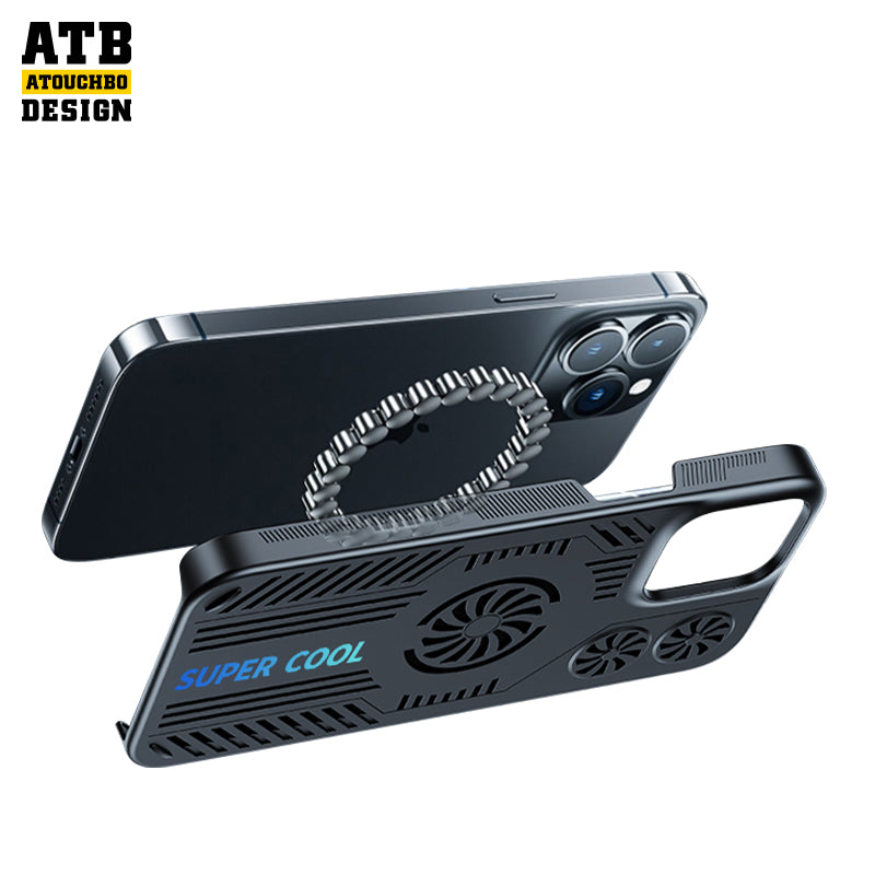 Atouchbo game magnetic wireless charging back cover cooling phone case for iphone 11 12 13 14 pro max