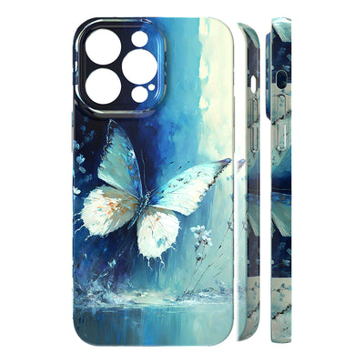 Artistic decorative painting-butterfly IMD Electroplated Photo Frame Watercolor Glitter Tpu Phone Case For Iphone 14