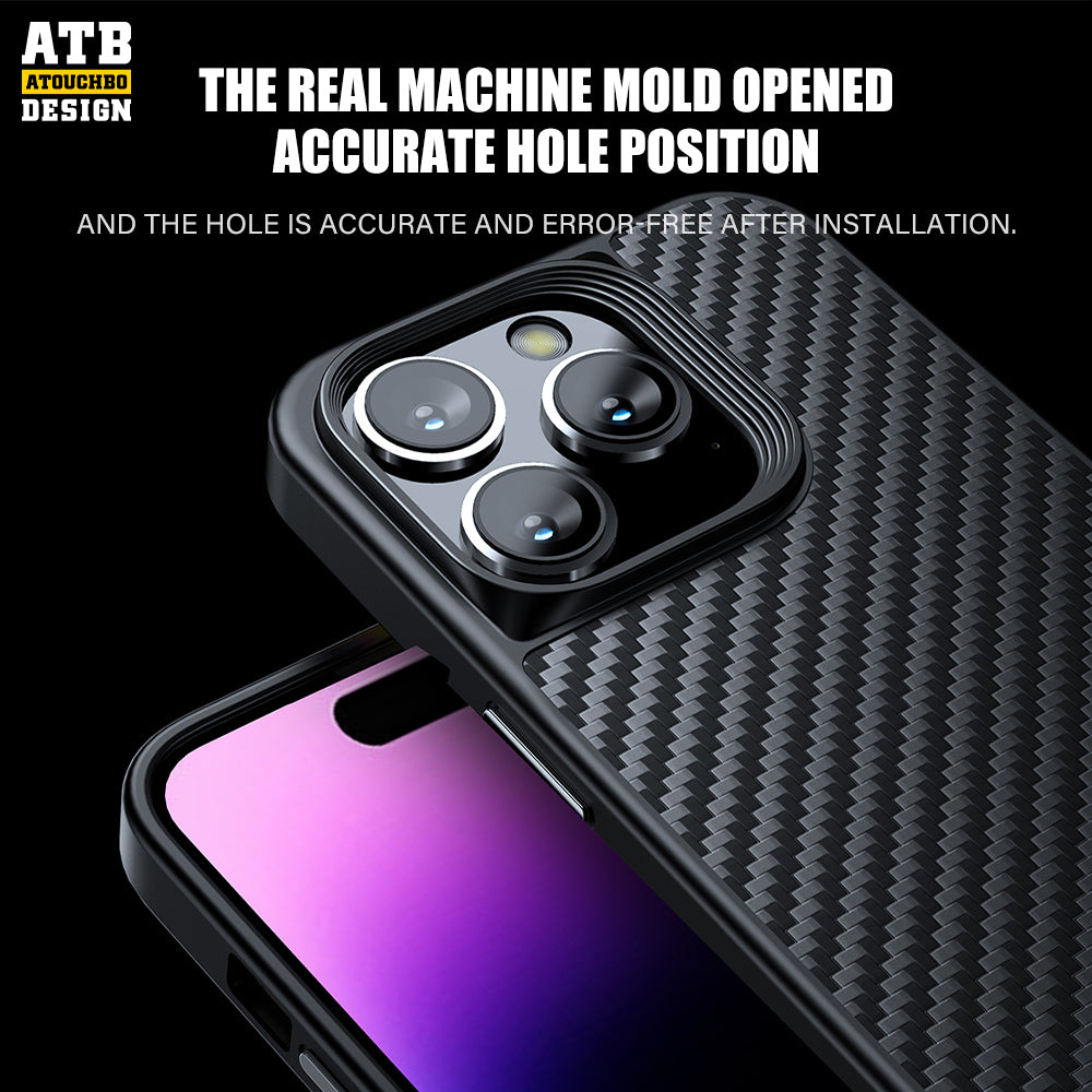 Shockproof Protective Hard PC Soft TPU Bumper Carbon Fiber Phone Case For iPhone 14 Pro Max 14 Plus 13 Pro