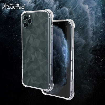 Atouchbo Top Quality 3D Unique Rugged Shockproof TPU PC Diamond Armor Phone Case for iPhone 11 Pro