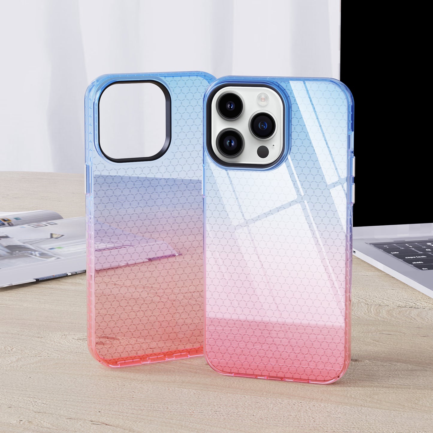 Gradient Rainbow Phone Cases Transparent Soft Clear Acrylic case Cover For iPhone 14 pro max
