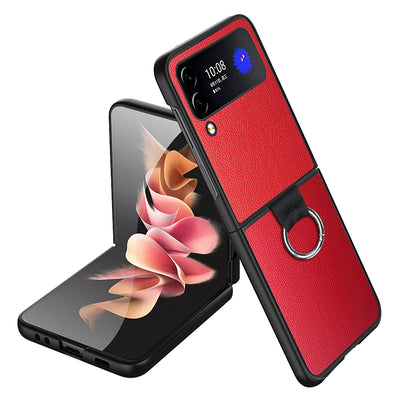 2023 New Luxury Shockproof Solid Candy Color mobile cover Phone Case for Samsung Flip 4 with ring stand
