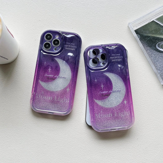 Luxury Meteorite IMD-translucent moon glitter card mobile phone case For iphone 11 12 13 14 mobile cover