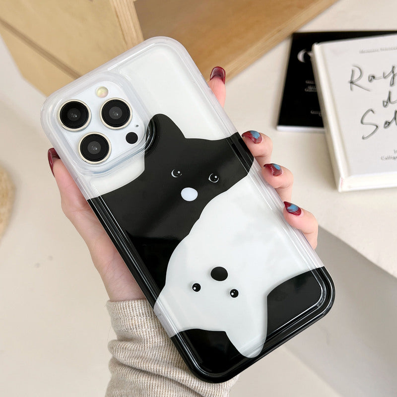 Ins Cute Gradient Cartoon Dog Phone Cover For Iphone 14 13 12 11 Pro max Shockproof Pc Tpu Phone Case
