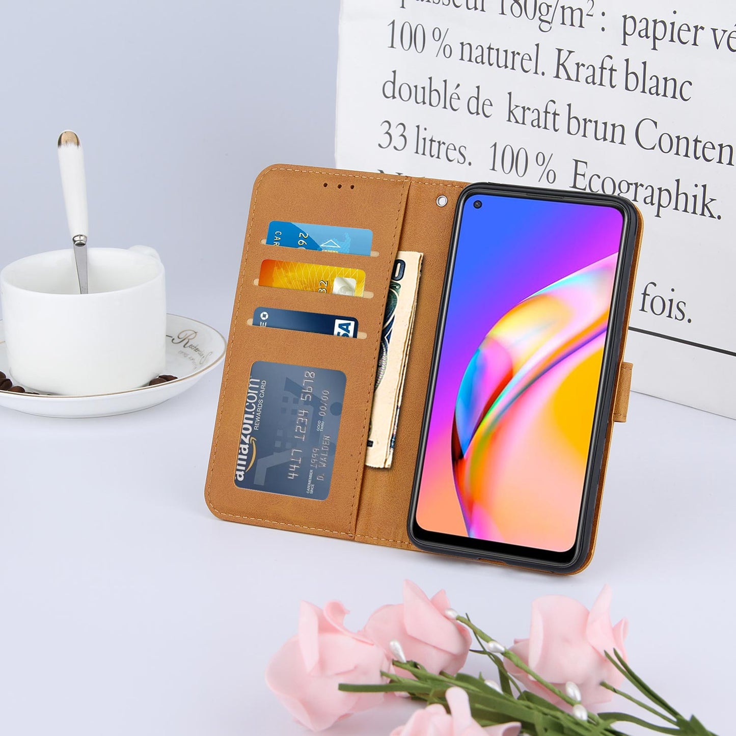 Simple Two-Tone Calfskin Phone Case For Xiaomi,1010