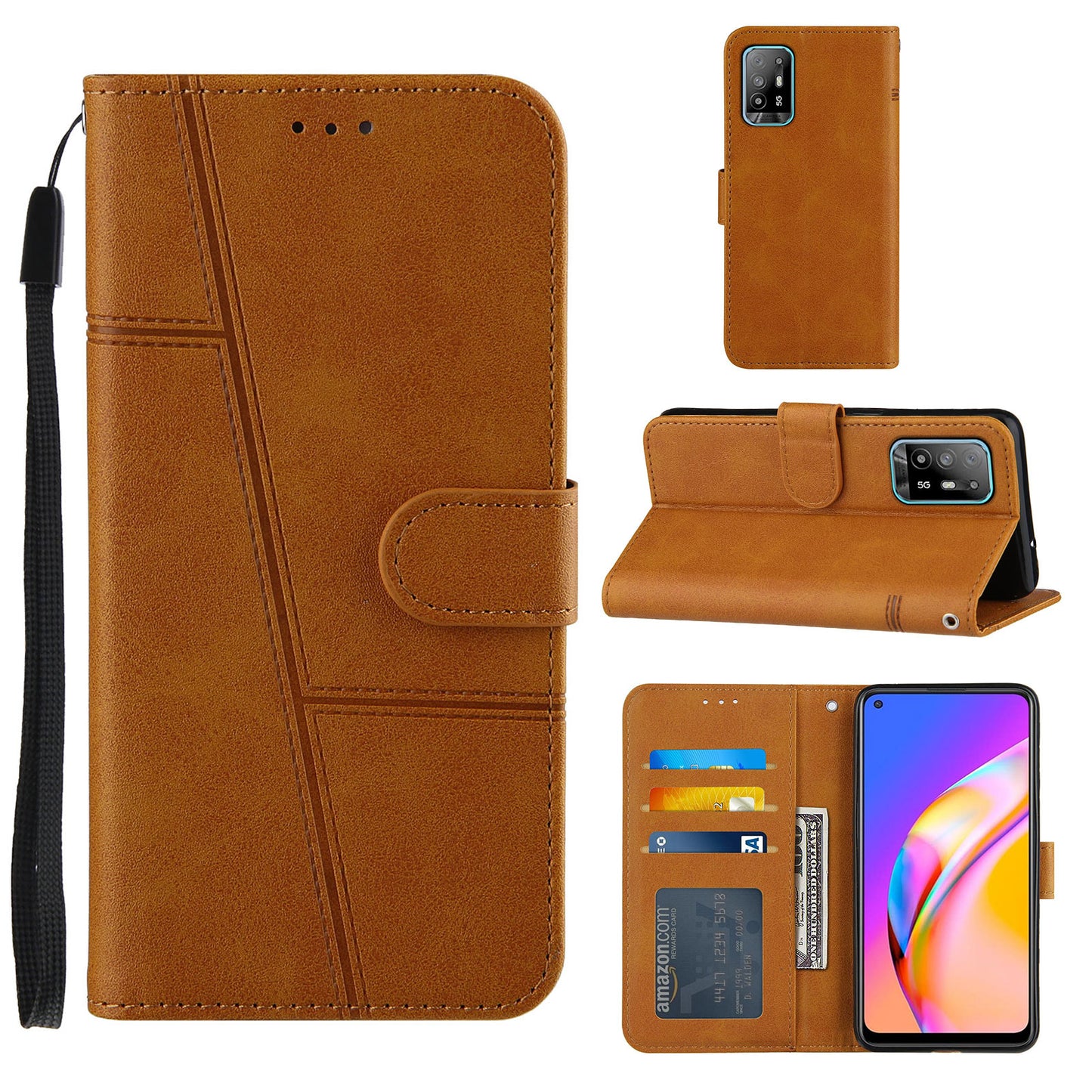 Simple Two-Tone Calfskin Phone Case For VIVO,1010
