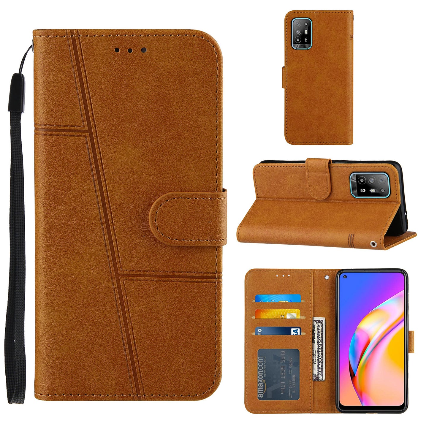 Simple Two-Tone Calfskin Phone Case For Huawei,1010