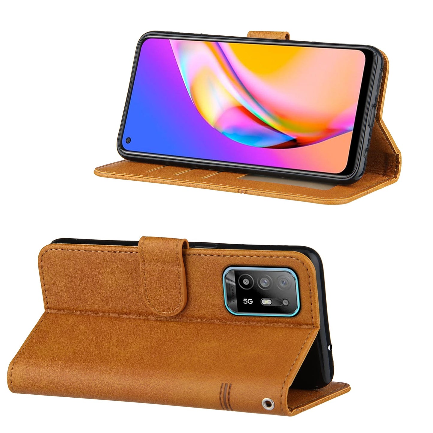 Simple Two-Tone Calfskin Phone Case For Huawei,1010