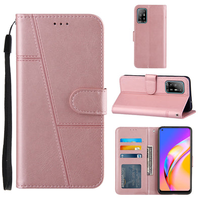 Simple Two-Tone Calfskin Phone Case For Oppo,1010