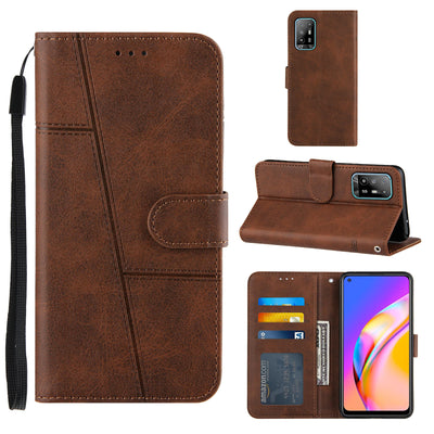 Simple Two-Tone Calfskin Phone Case For Oppo,1010