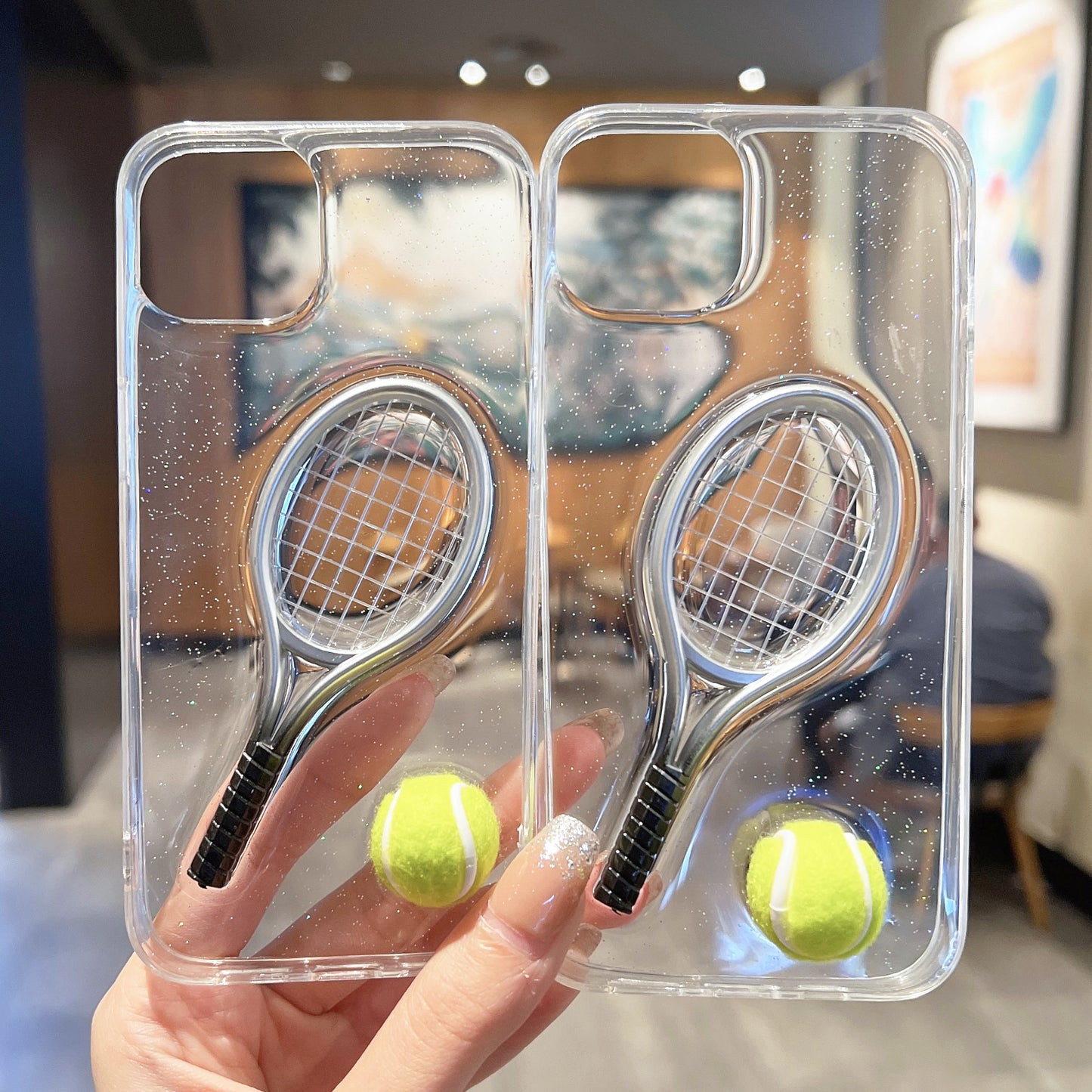 INS Epoxy Tennis Racket Transparent Shell Phone Case For Huawei,1218