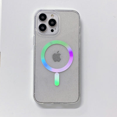 Glitter Phone Case For iphone 14 case Flash powder Four-corner anti-collision Magnetic Phone cover for iphone 12 13 pro max