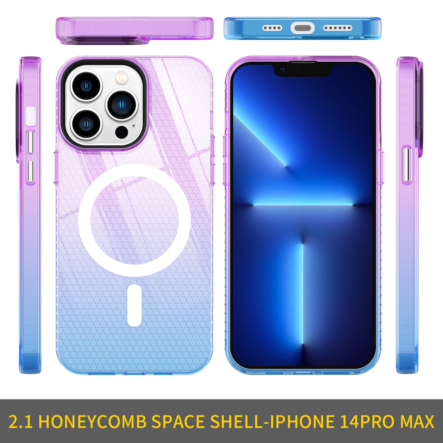 discoloration magnetic smart phone case honeycomb magnetic wireless charging phone cover for iphone 11