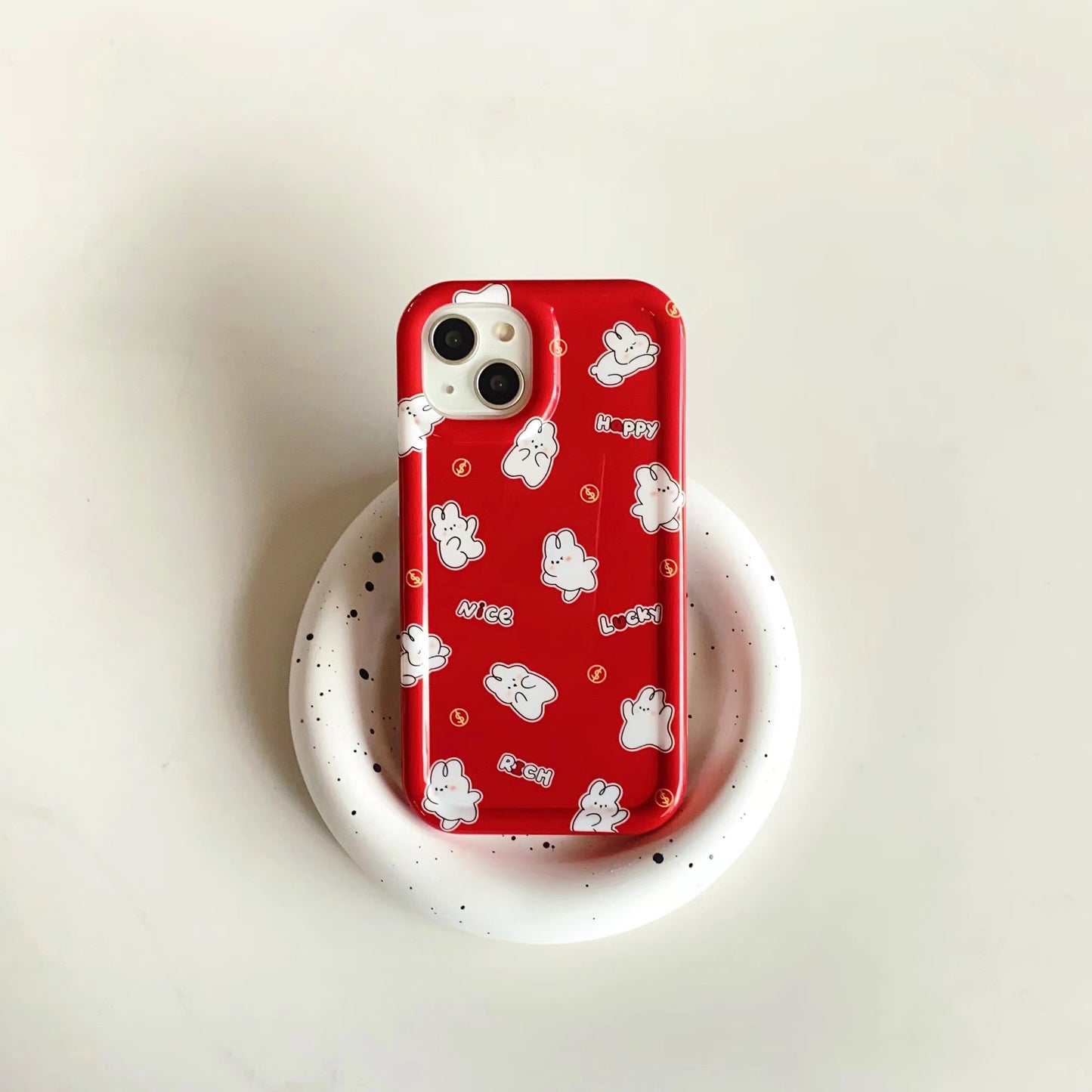 Luxury Premium Soft Candy color Phone Case rabbit Cute phone case Frame Phone Case for iphone 14