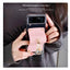 New Arrival PU Leather Ring Transparent Mobile Phone Case for Samsung Galaxy Z flip3 Z Flip4 Anti-fall Protective Cover