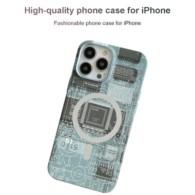 Magnetic circuit board phone case for iPhone 14 with fashionable design and protective features