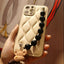 Luxury Smooth Down Jacket Brown bear chain Shockproof Soft Silicone Cover Phone Case For iPhone 12 Promax