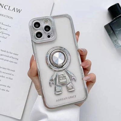 Wholesale Electroplate Cute Case With Animation For iphone X Clear Cover For iphone 14 pro max Transparent TPU Phone Case