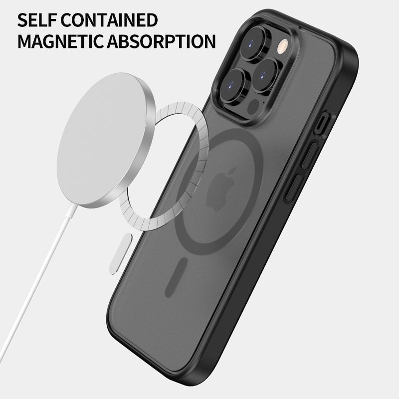 ultra thin transparent frosted cover magnetic  wireless charge mobile phone case for iphone 11 pro max