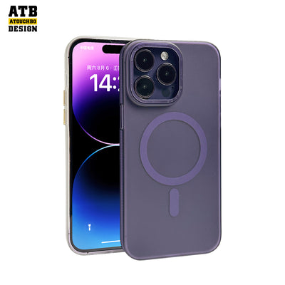 ATB TPU PC Wireless Charging Clear Phone Case For Iphone 13 Back Cover Shockproof Magnetic Phone Case For Iphone 12 13 14 15 Pro