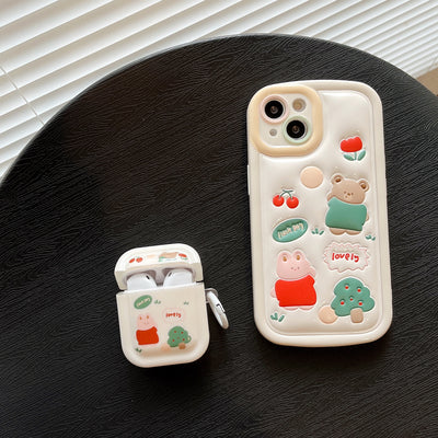 OEM wholesale phone case 14 pro Pressed Bear luxury phone case puffer Phone Case for iphone 12 13 mobile cover