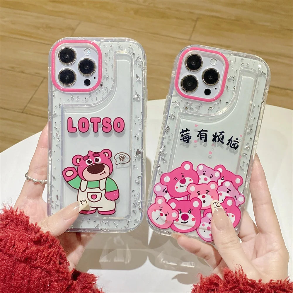 Ins Cute Rubber Cartoon Case With Four Corners For iphone 12 pro Anti Drop Bumper Cover For iphone 14 pro max Soft Case