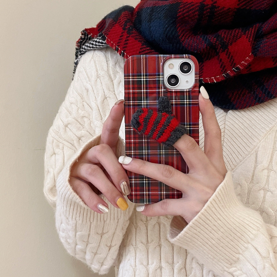 New Fashion Vintage Plaid Small Phone Case candy colorful shockproof cute phone case for iPhone 14