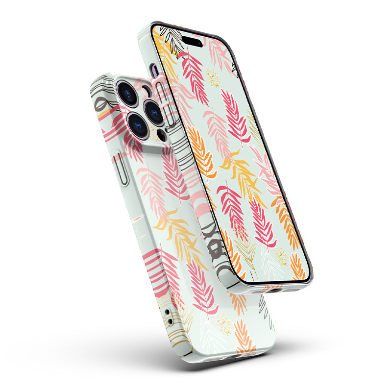 OEM phone case 14 pro modern abstract decorative leaves pattern phone case for iphone 12 13 mobile cover