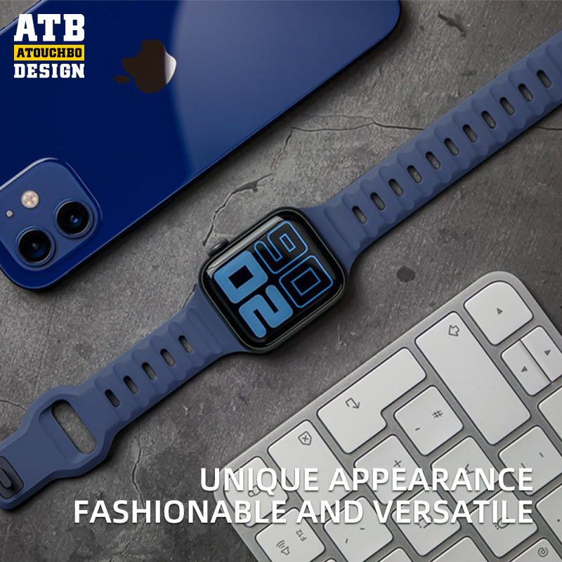 Rubber Watch Strap Apple Watch Band for Iwatch ATB Design Sport Series Luxury T-buckle Smart Fkm Silicone Fashion Optional 50pcs
