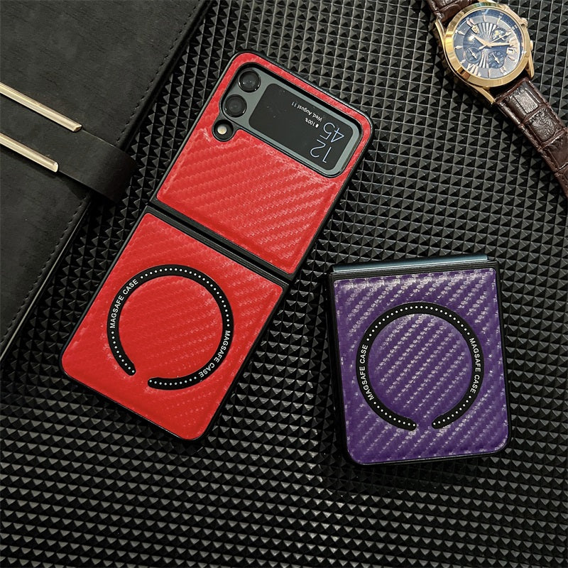 Wholesale Price Anti-scratch Soft Cover Tpu Cover Retro Abrasive Leather Grain Magnetic Absorption Case For Samsung Z Flip 4