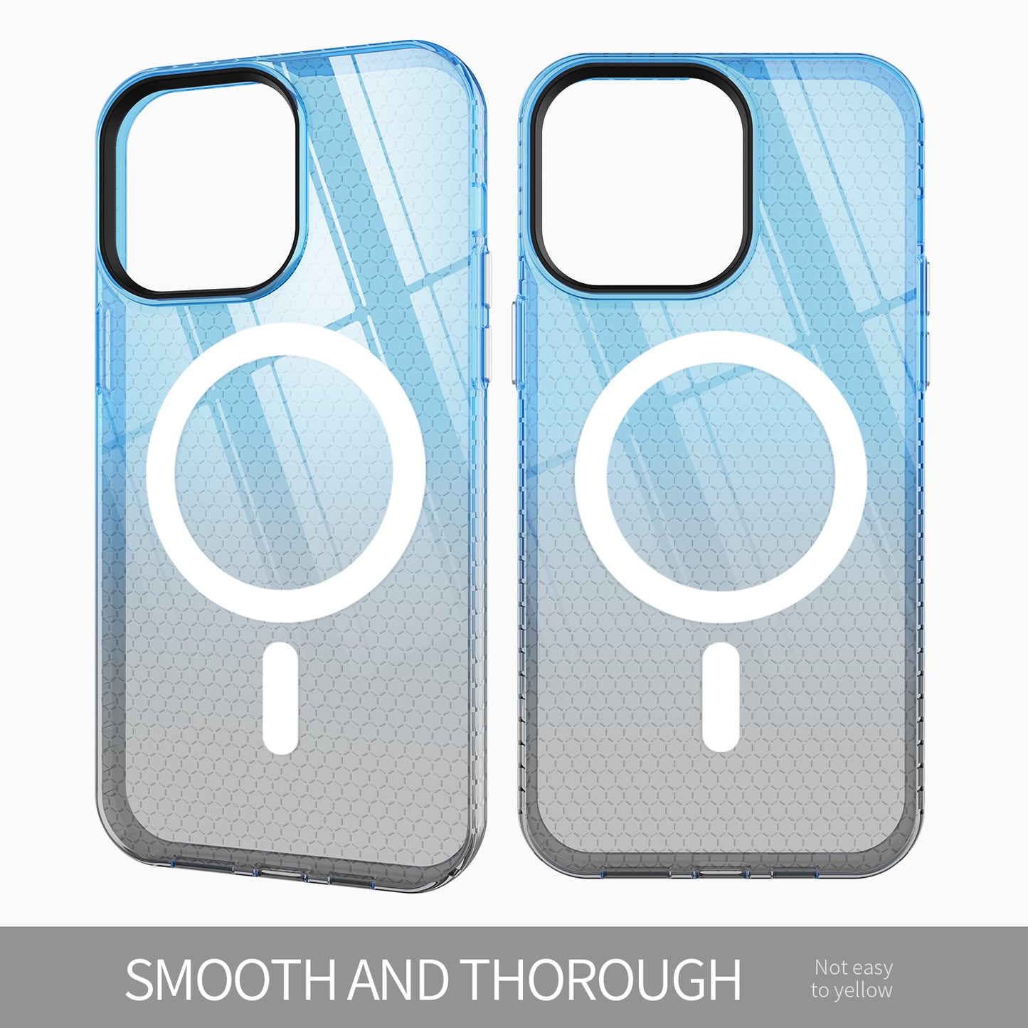 New Arrival Pu Mobile Phone Case Gradient Color Wireless Charging Phone Case for iphone 14 pro