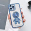 electroplate spaceman transparent wireless charging magnetic cell phone case for 11 pro max