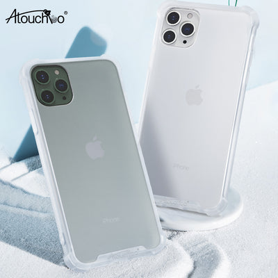 Atouchbo Translucent Skin Friendly Shockproof Phone Case for iPhone X XS XR XS Max 11 Pro 11 8 Plus 11 Pro Max Back Cover