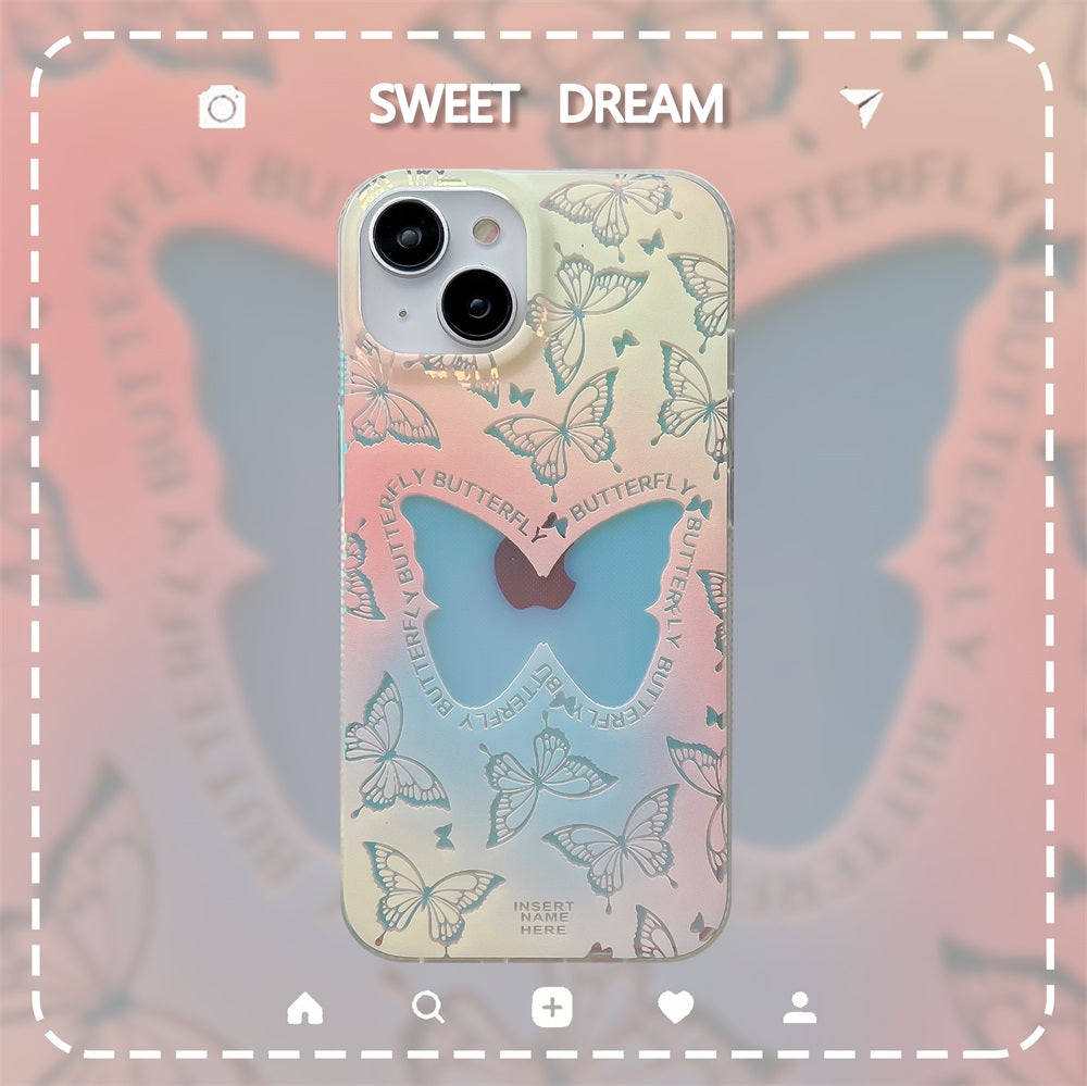 2023 new fashion shockproof phone case beautiful butterfly frosted mobile phone case for iphone 14