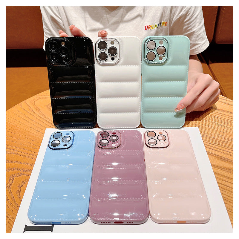 Solid Color Tpu Puffer Phone Case Mobile Covers For Iphone 11 12 13 14 Pro Max 14plus 8g 8p X Xr Xs max