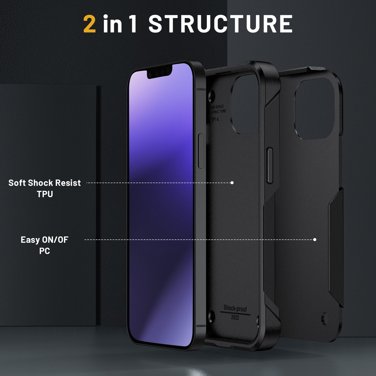 new design official high resilience tpu+pc material black anti shock bumper phone case for iphone 11 pro max