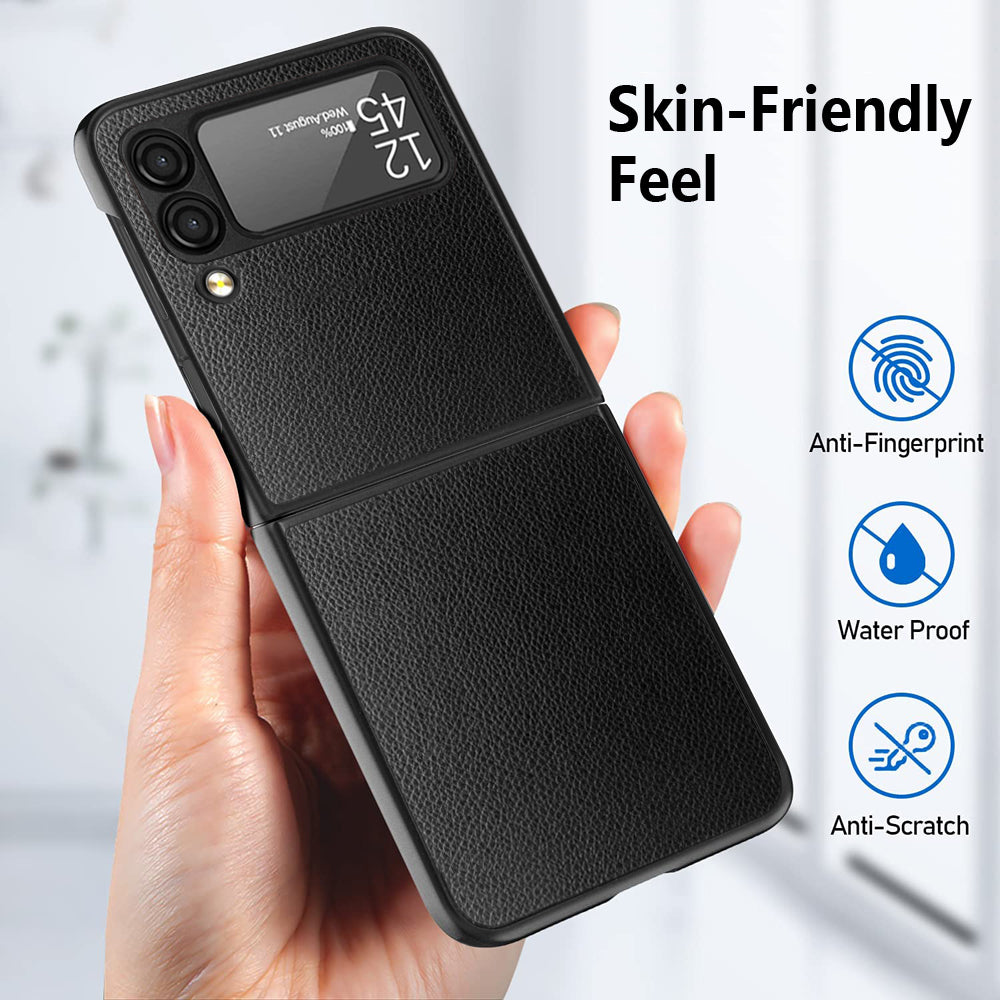 Leather Case With Camera Protection For SAM Flip 4 Ultra Slim Cover For Samsung Flip 4 PC Shockproof Case