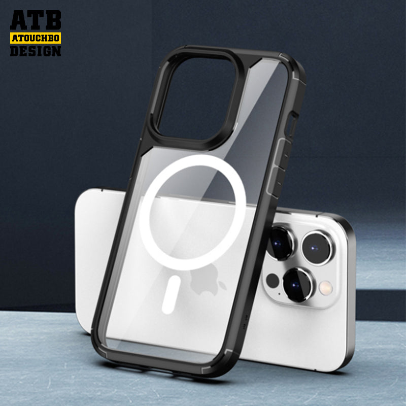 For iPhone 14 Pro Max Phone Case Frosted Texture PC Back Fingerprint-Proof Wireless Charging For iPhone 14 Magnetic Phone Case