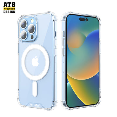 Atouchbo Gorilla Transparent Armor Mag Safe Phone Case 14 1.5mm Tpu PC Cover For Iphone 13 Xs Max Xr 11 12 14 Pro Max Cases
