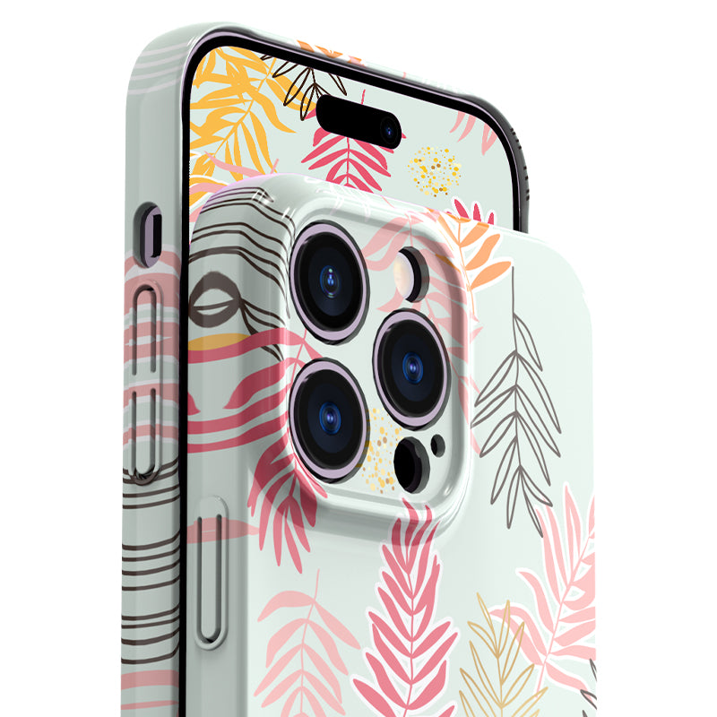 OEM phone case 14 pro modern abstract decorative leaves pattern phone case for iphone 12 13 mobile cover