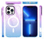 High Quality Designer Magnetic Gradient Rainbow Suction Wireless Charging Cell Phone Case for iphone 14 pro