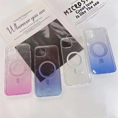 New wholesale clear magnetic phone case down jacket tpu silicone transparent shockproof cover case for iPhone 14 pro max