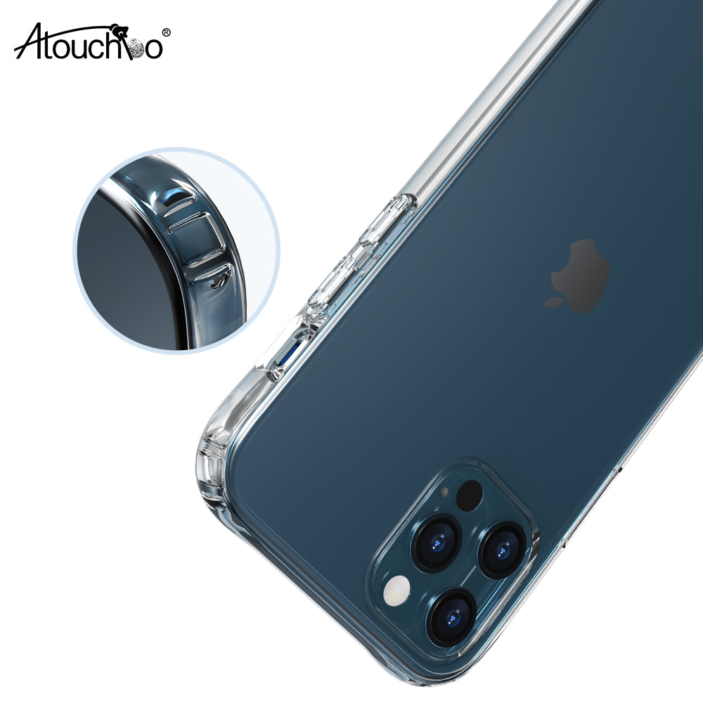 Atouchbo Shockproof Drop Protection Phone Case for iPhone 12 Pro Case Crystal Clear Anti-Scratch Phone Cover for iPhone 12